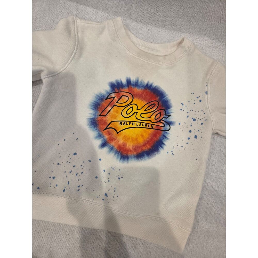 Polo Ralph Lauren Baby 12M Tie Dye Logo Fleece Crewneck Sweatshirt Unisex